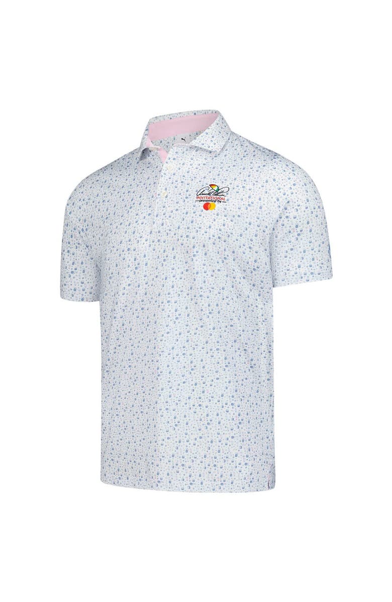 PUMA Men's Puma White Arnold Palmer Invitational Tea Time MATTR Polo, Alternate, color, White