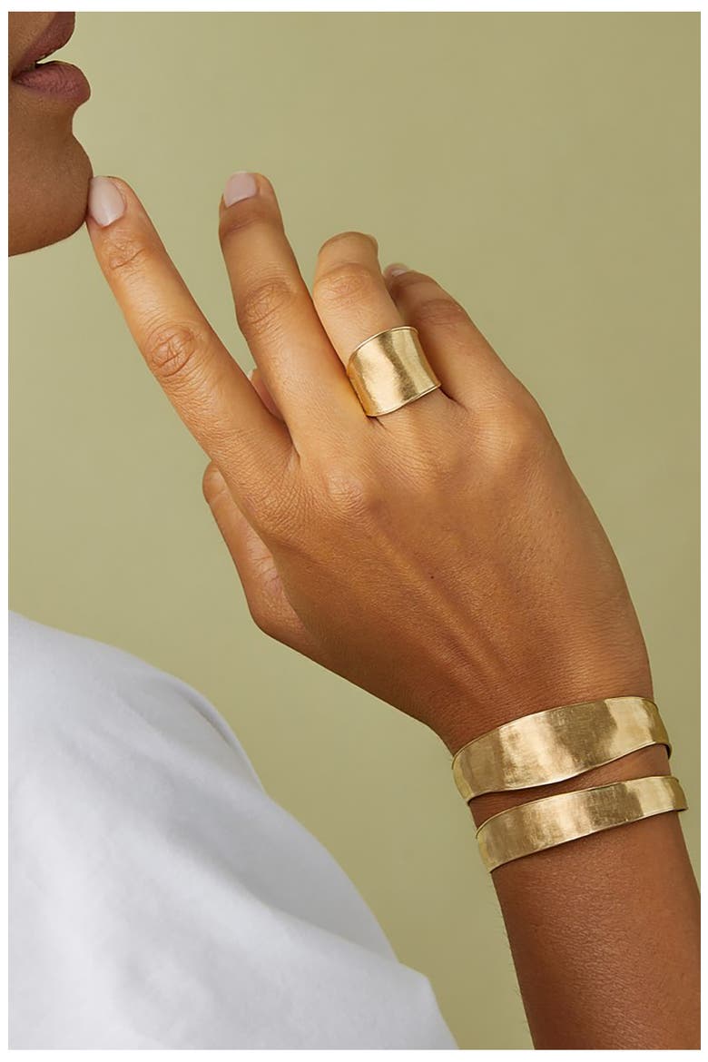 Lunaria Double Cuff Bracelet, Alternate, color, YELLOW