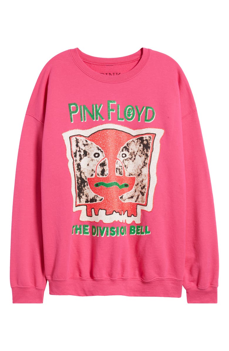 Merch Traffic Pink Floyd Division Bell Crewneck Sweatshirt, Alternate, color, Pink