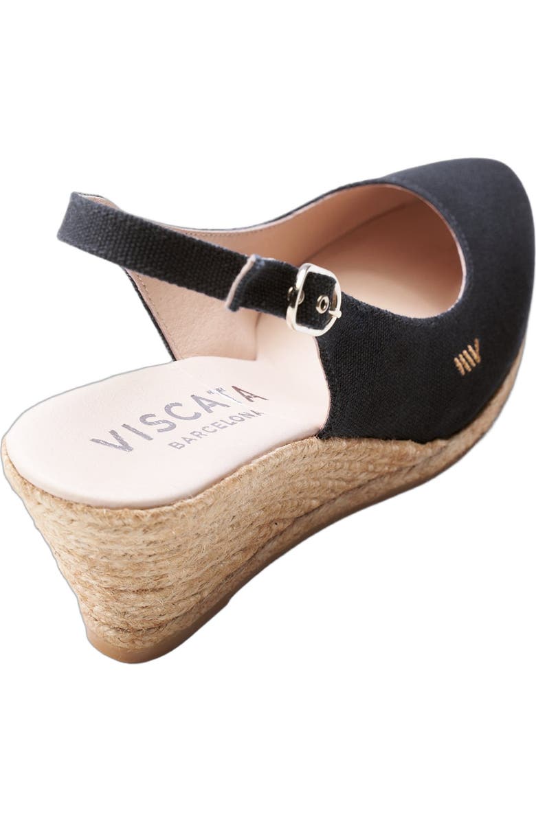 VISCATA Palomera Canvas Espadrille Wedges, Alternate, color, Medium Black
