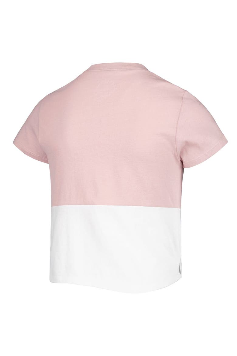 Girls Youth League Collegiate Wear Pink/White Texas Longhorns Colorblocked T-Shirt, Alternate, color, Pink