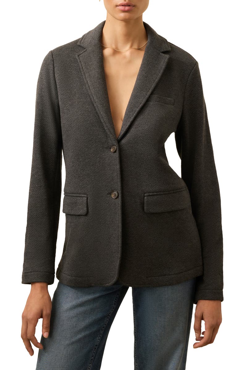 Faherty Inlet Cotton Blend Knit Blazer, Main, color, Black Sky Melange