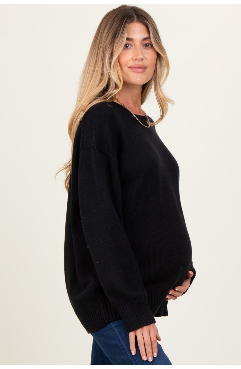 PinkBlush Soft Knit Basic Sweater, Alternate, color, Black