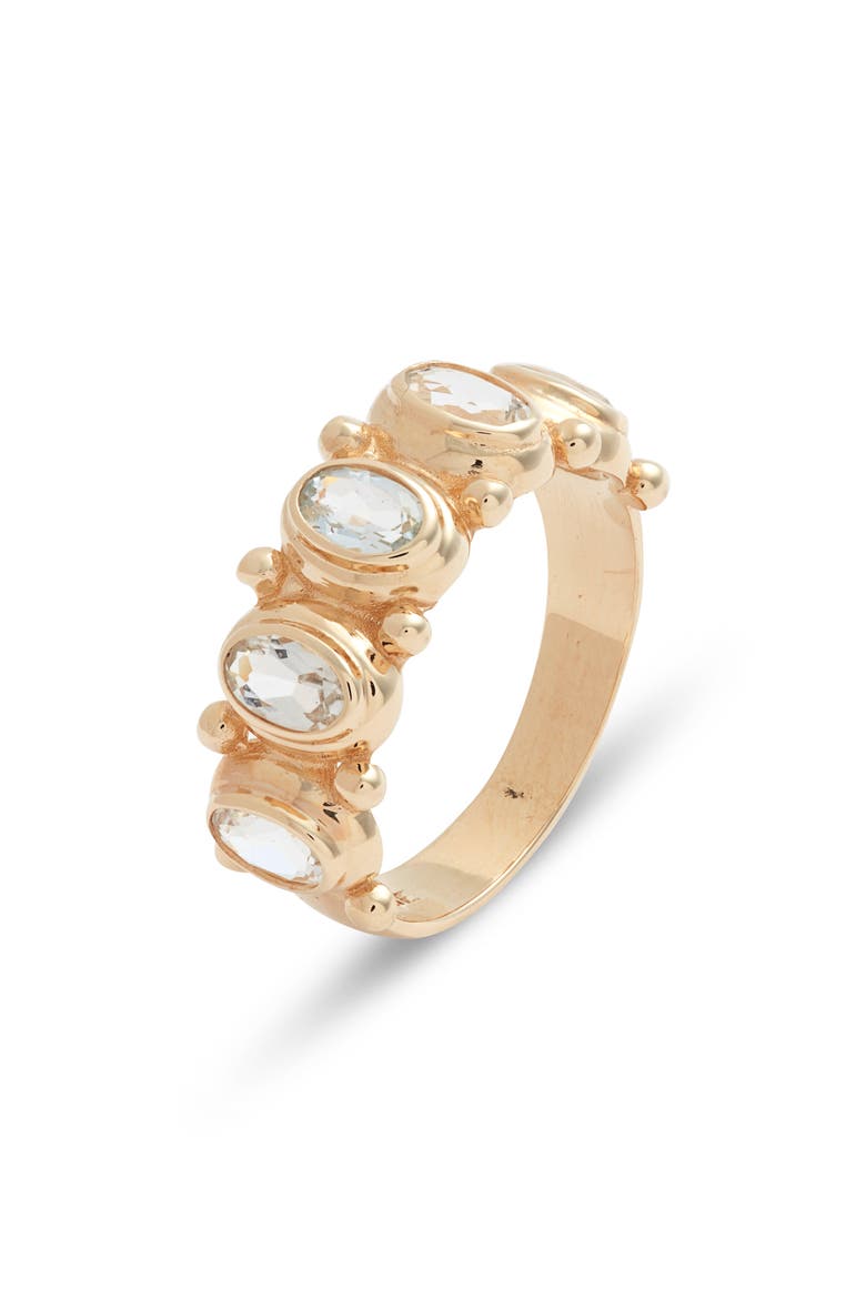 Méditerrannée Oval Arch Eternity Ring, Main, color, WHITE TOPAZ