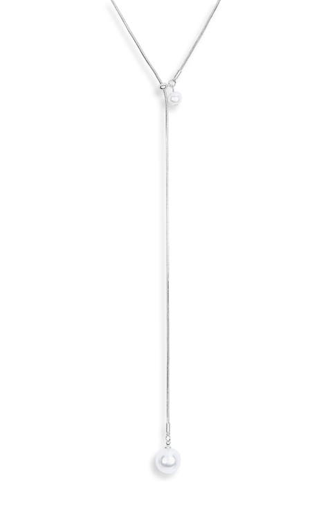 Demi Fine Faux Pearl Lariat Y-Necklace