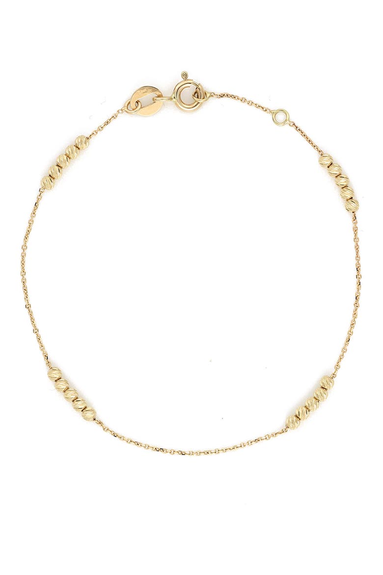 14K Gold Beaded Chain Bracelet (Nordstrom Exclusive), Main, color, 14K YELLOW GOLD