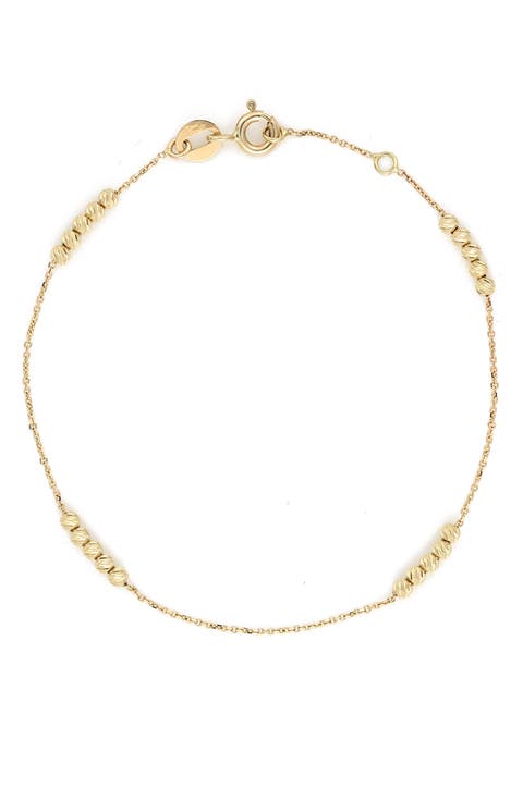 14K Gold Beaded Chain Bracelet (Nordstrom Exclusive)