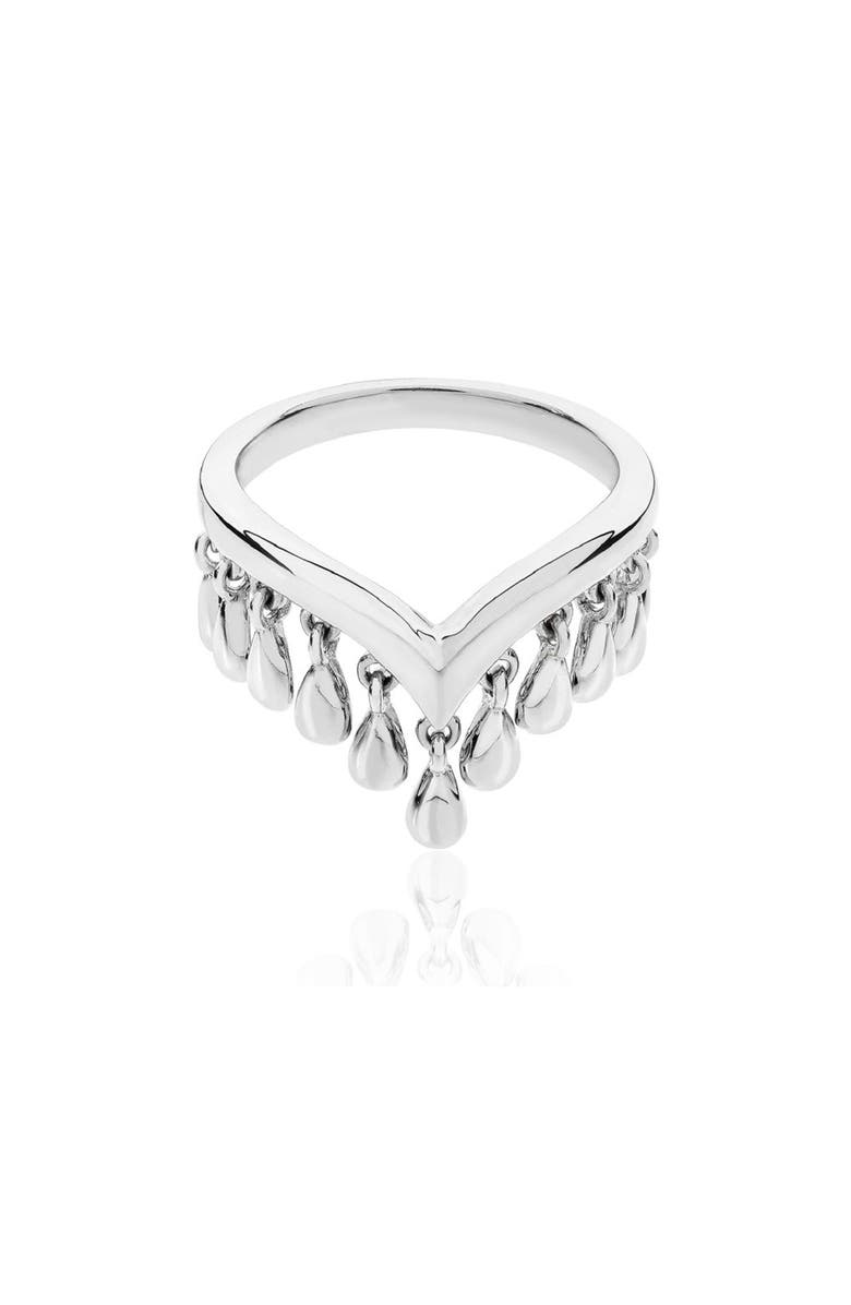 Lucy Quartermaine Wishbone Tear Drop Ring, Main, color, Sterling Silver