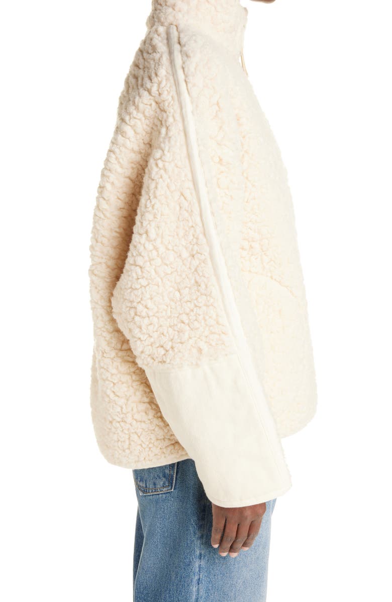 Acne Studios Fedda Teddy Half Zip Pullover, Alternate, color,