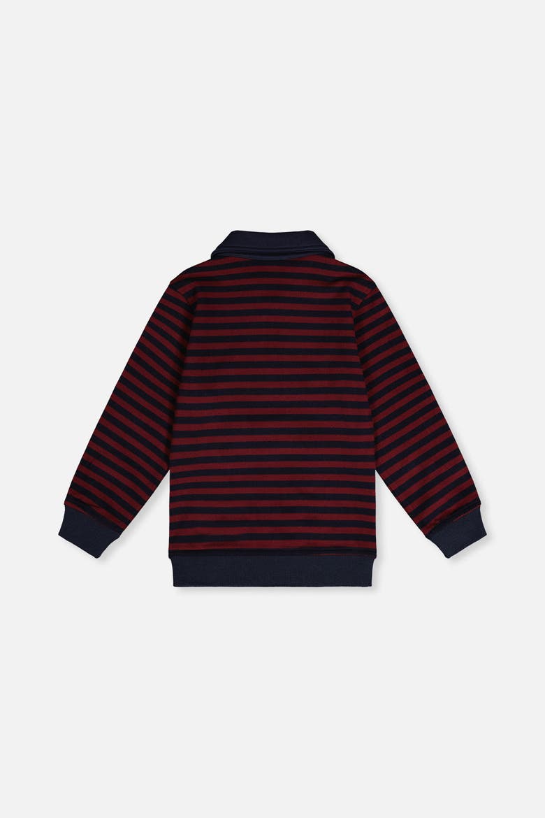 Brushed Jersey Polo Collar Smiley Pocket Top, Alternate, color, Red and Blue Stripes