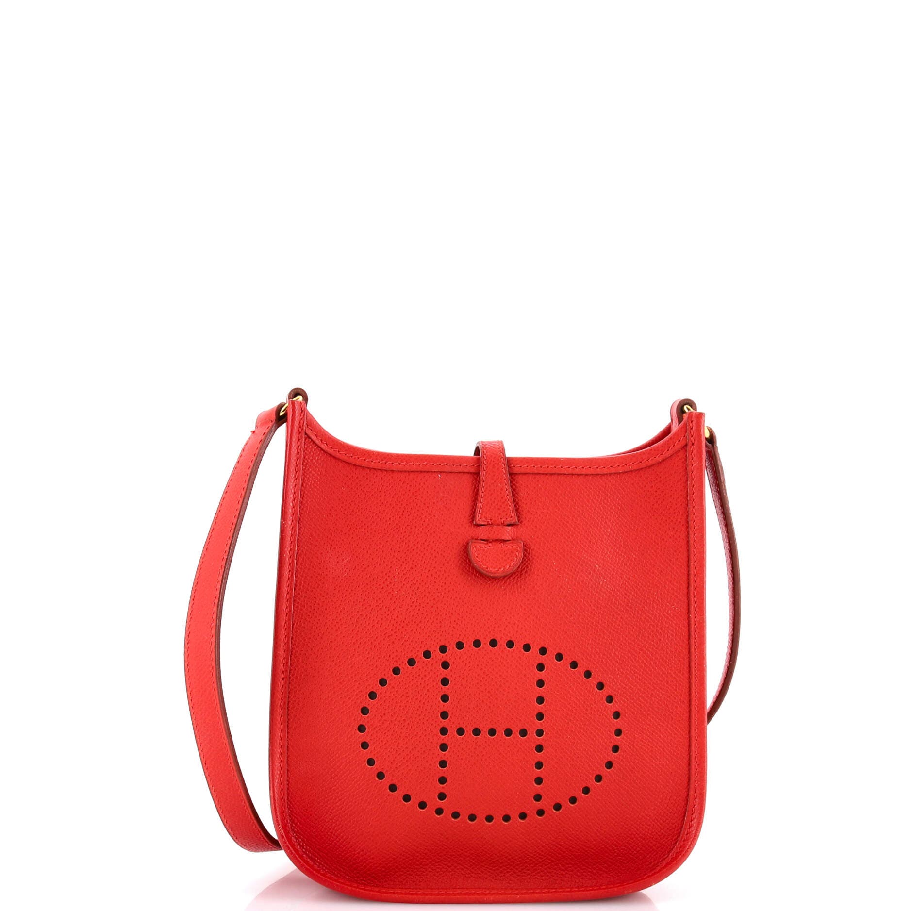 Pre-Owned Hermes Long Strap Evelyne Bag Epsom TPM, Main, color, Rouge Vif