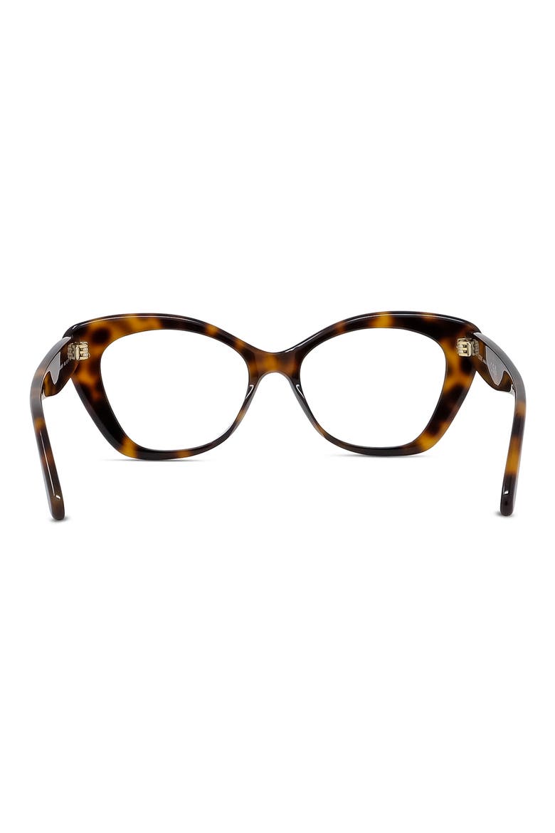 Curvy 52mm Cat Eye Optical Glasses, Alternate, color, DARK HAVANA