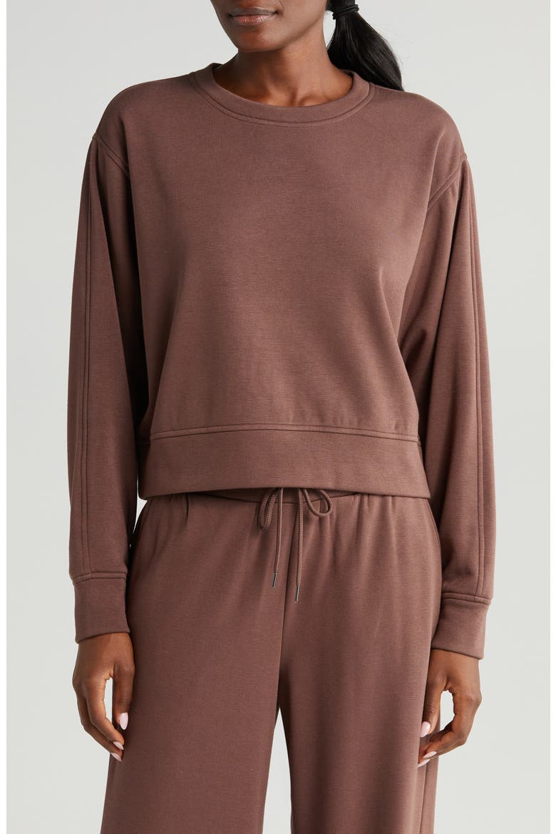 Amazing Lite Cali Crewneck Sweatshirt, Main, color, BROWN FAWN
