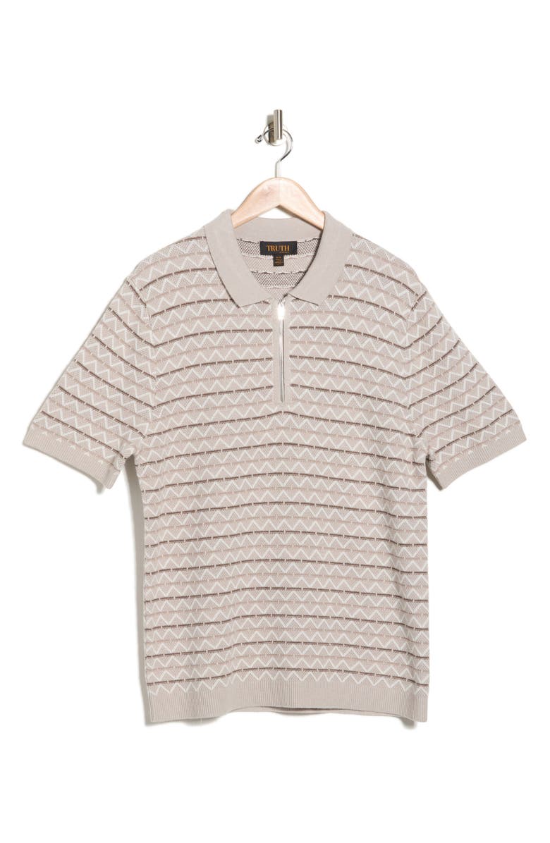 TRUTH Patterned Knit Quarter Zip Sweater, Alternate, color, Soft Grey Multi