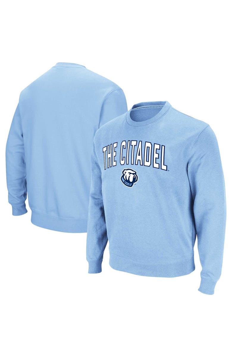 COLOSSEUM Men's Colosseum Blue Citadel Bulldogs Arch Over Logo Pullover Sweatshirt, Main, color, 
