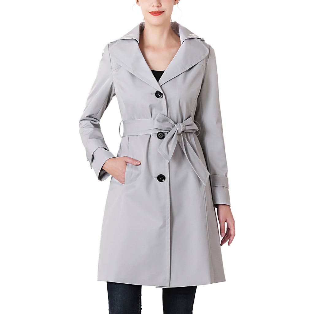Kimi & Kai Adel Hooded Trench Coat in Gray at Nordstrom, Size X-Large