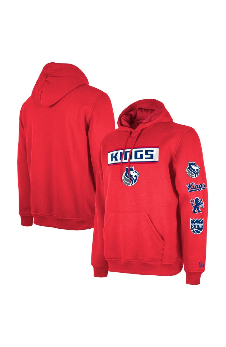 New Era Men's New Era Red Sacramento Kings 2023/24 City Edition Big & Tall Pullover Hoodie, Main, color, 