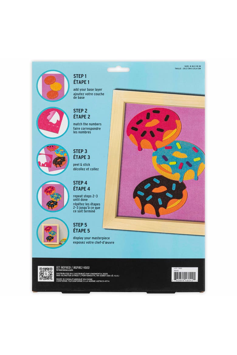 Felt Art Kit, Sweet Donuts, Diy Peel & Stick Craft Set, Alternate, color, Multicolored