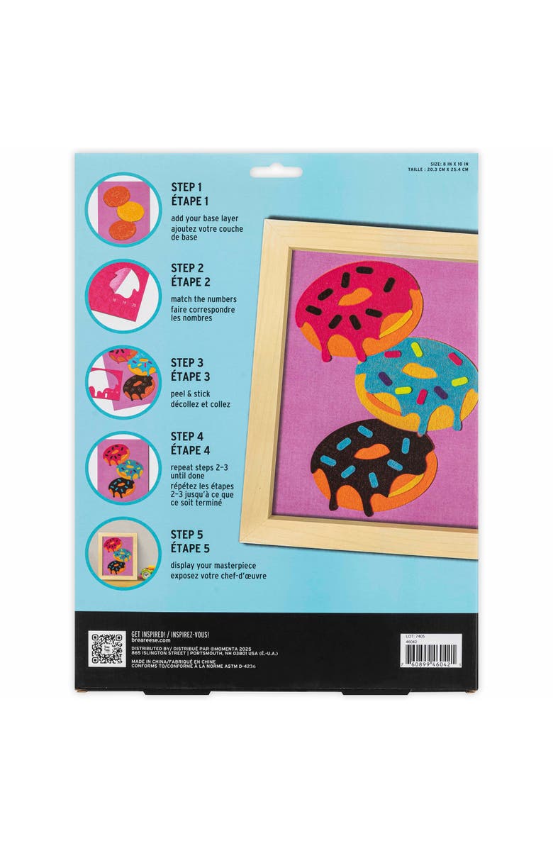Brea Reese Vivid Felt Art Kit, Sweet Donuts, Diy Peel & Stick Craft Set, Alternate, color, Multicolored