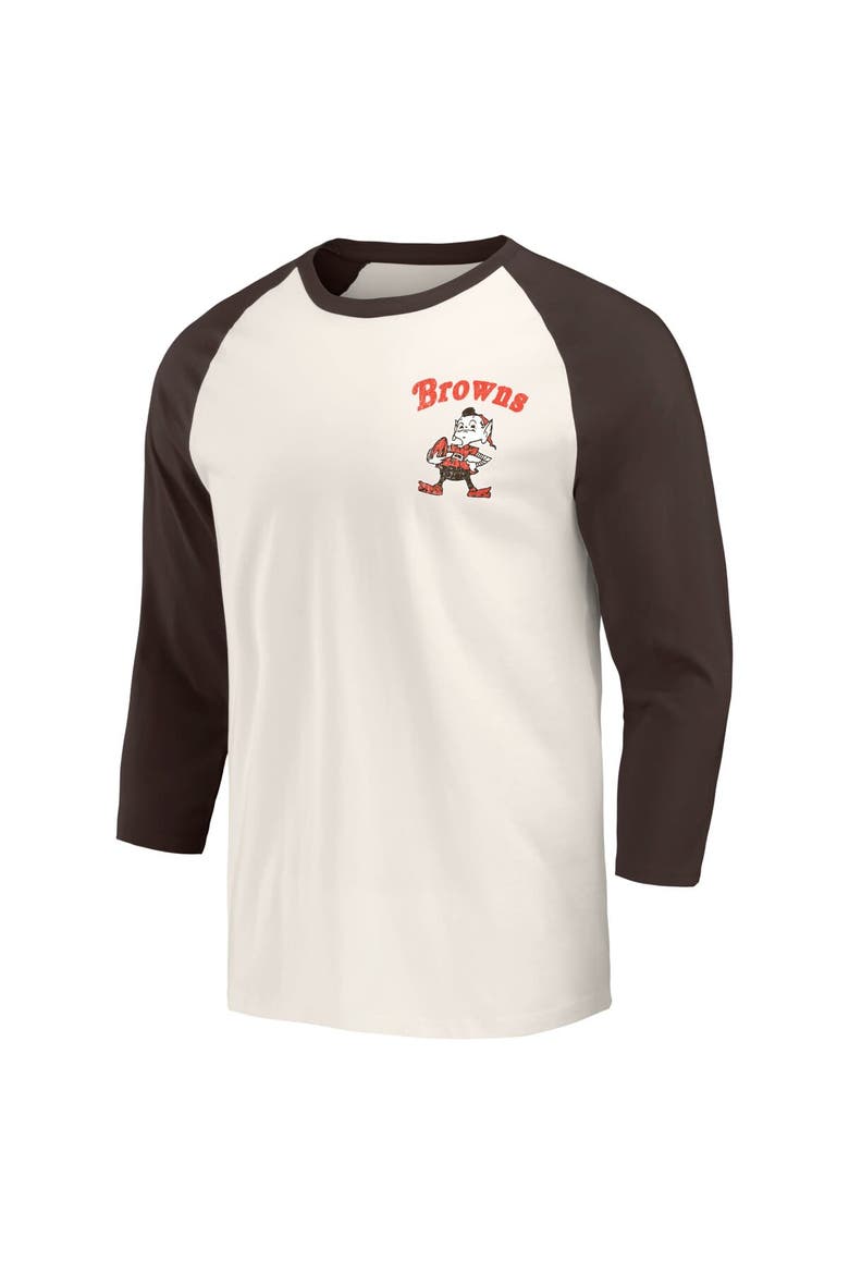 Men's Darius Rucker Collection by Fanatics Brown/White Cleveland Browns Raglan 3/4 Sleeve T-Shirt, Alternate, color, Brown