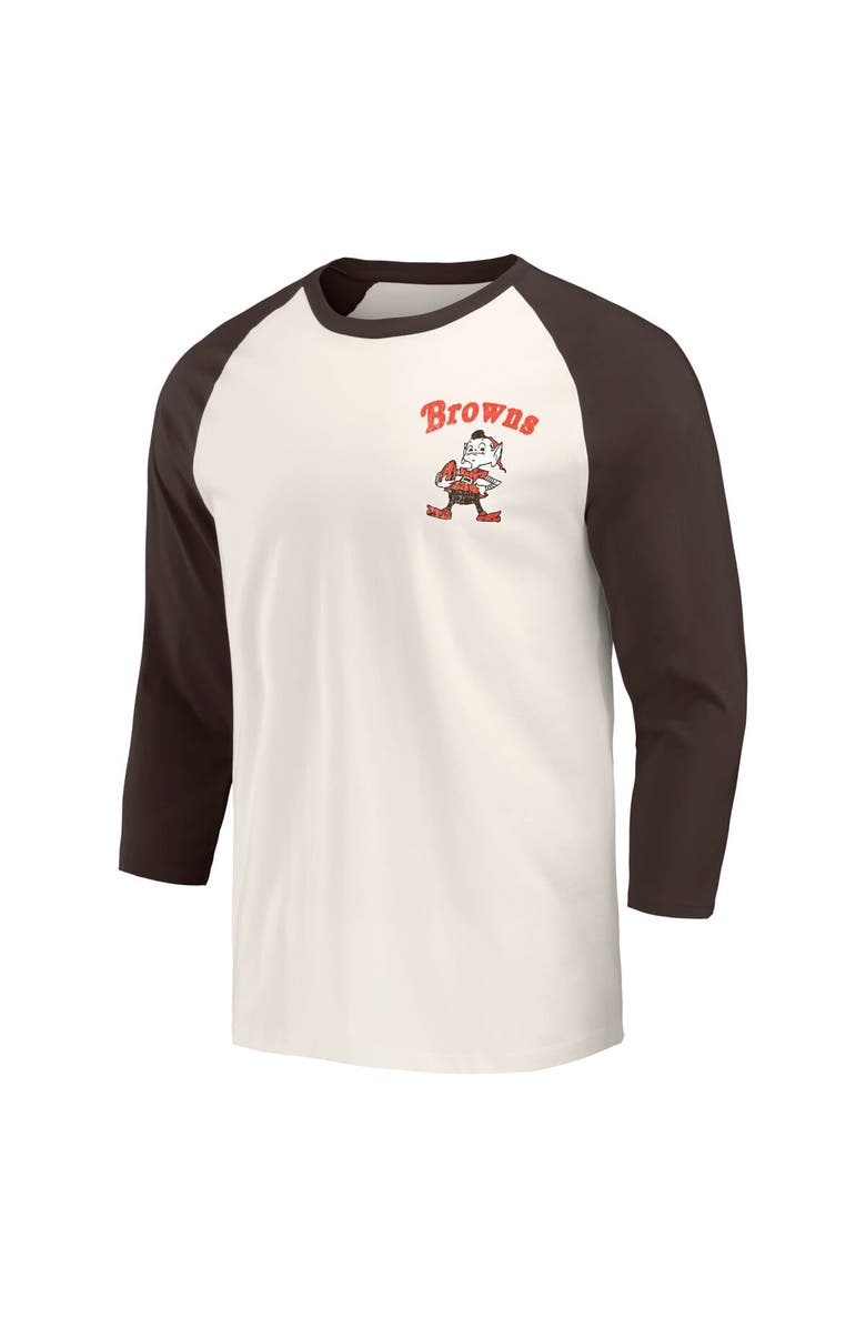 Darius Rucker Collection by Fanatics Men's Darius Rucker Collection by Fanatics Brown/White Cleveland Browns Raglan 3/4 Sleeve T-Shirt, Alternate, color, 