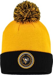 adidas Women's adidas Gold Pittsburgh Penguins Laurel Cuffed Knit Hat with Pom