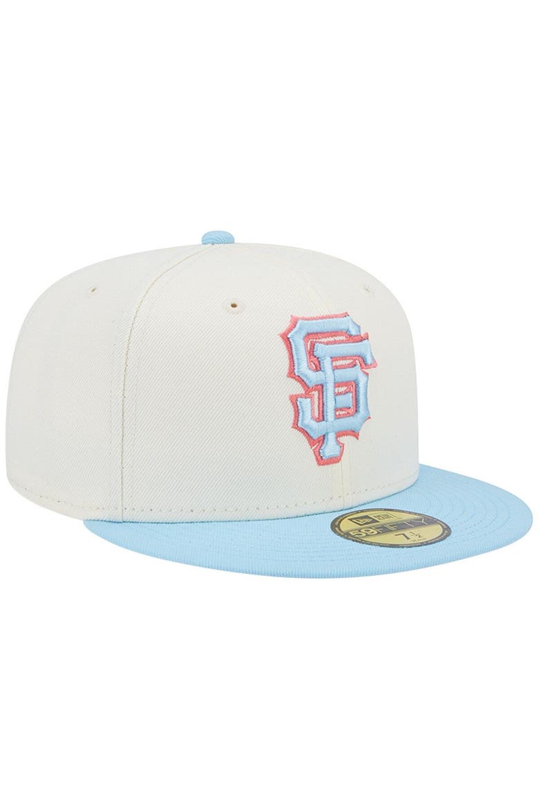 Men's New Era Cream/Light Blue San Francisco Giants Spring Color Two-Tone 59FIFTY Fitted Hat, Alternate, color, White
