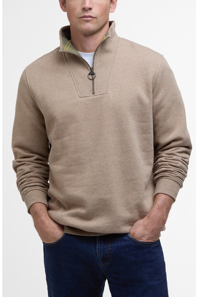Nelson Cotton Half Zip Sweatshirt, Main, color, STONE MARL