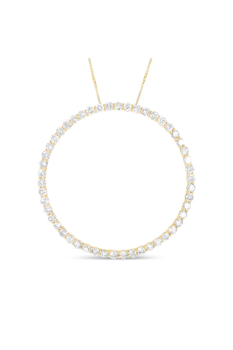 10K Yellow Gold Plated Silver 4 Cttw Diamond Circle Hoop 18" Pendant Necklace, Alternate, color, Yellow