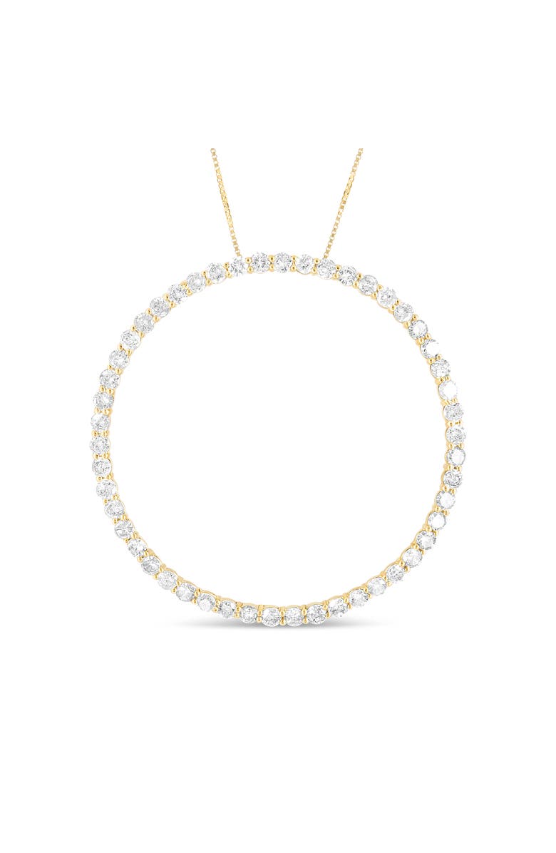 Haus of Brilliance 10K Yellow Gold Plated Silver 4 Cttw Diamond Circle Hoop 18" Pendant Necklace, Alternate, color, Yellow