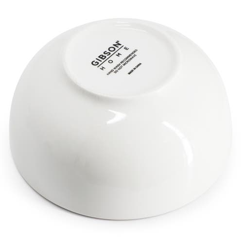 Gibson Home Ogalla 8 Piece Fine Ceramic 6 Inch 22 Ounce Cereal Bowl Set In White