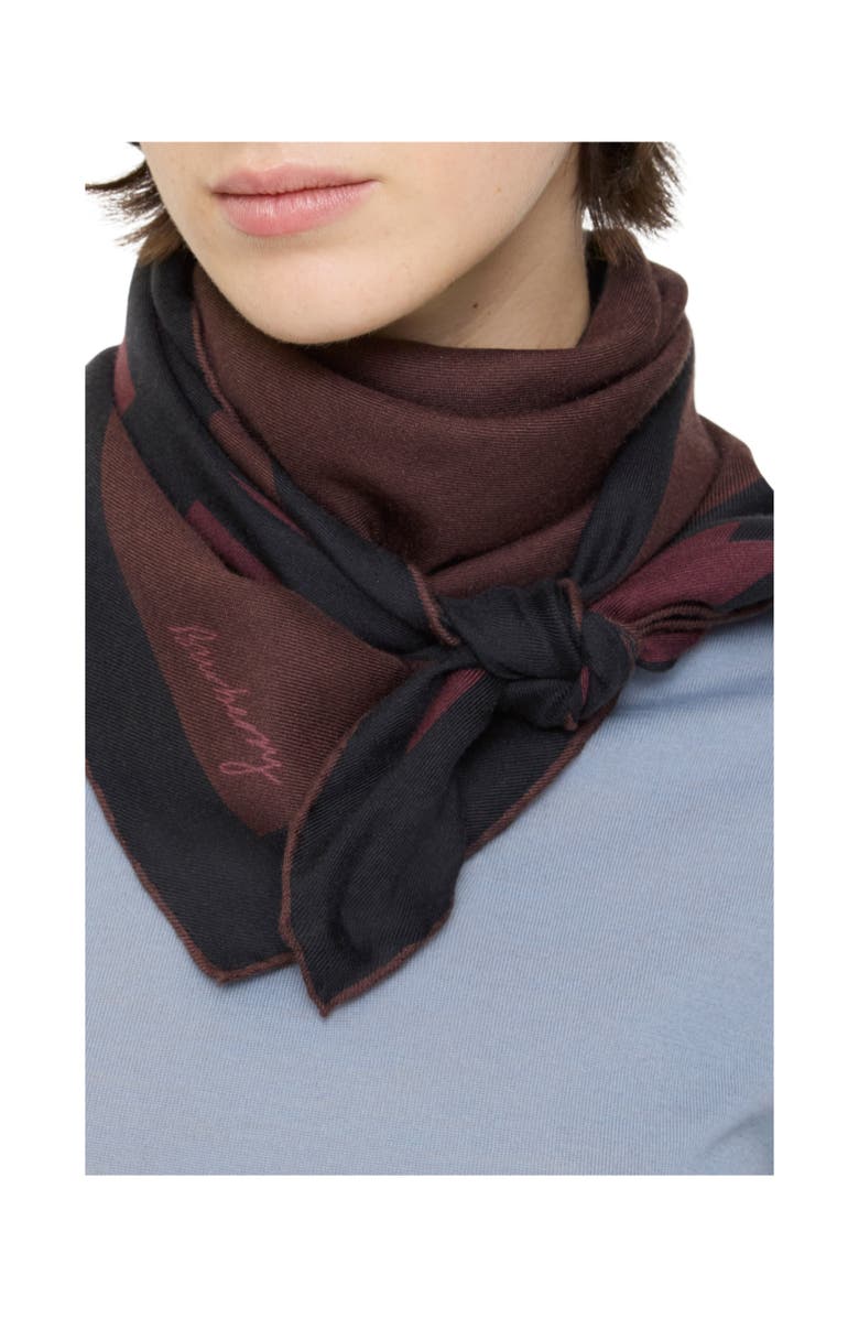Burberry Check Cashmere Silk Scarf, Alternate, color, Ruby Red