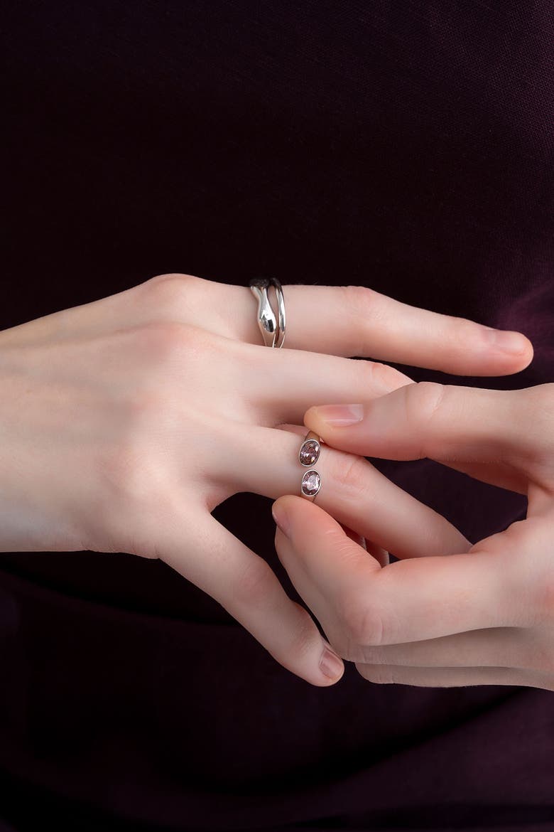 Open Duo Ring, Alternate, color, Silver