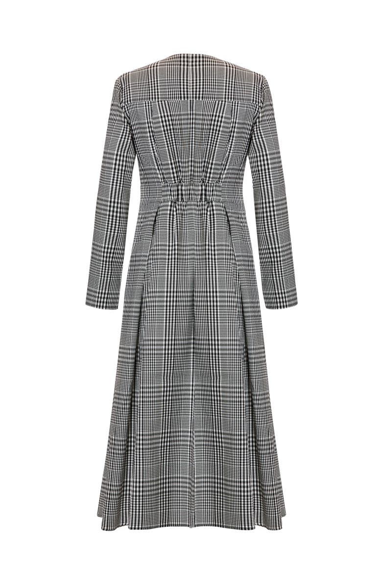 Exquise Notched Lapel 3/4 Sleeve Dress, Alternate, color, Black-White