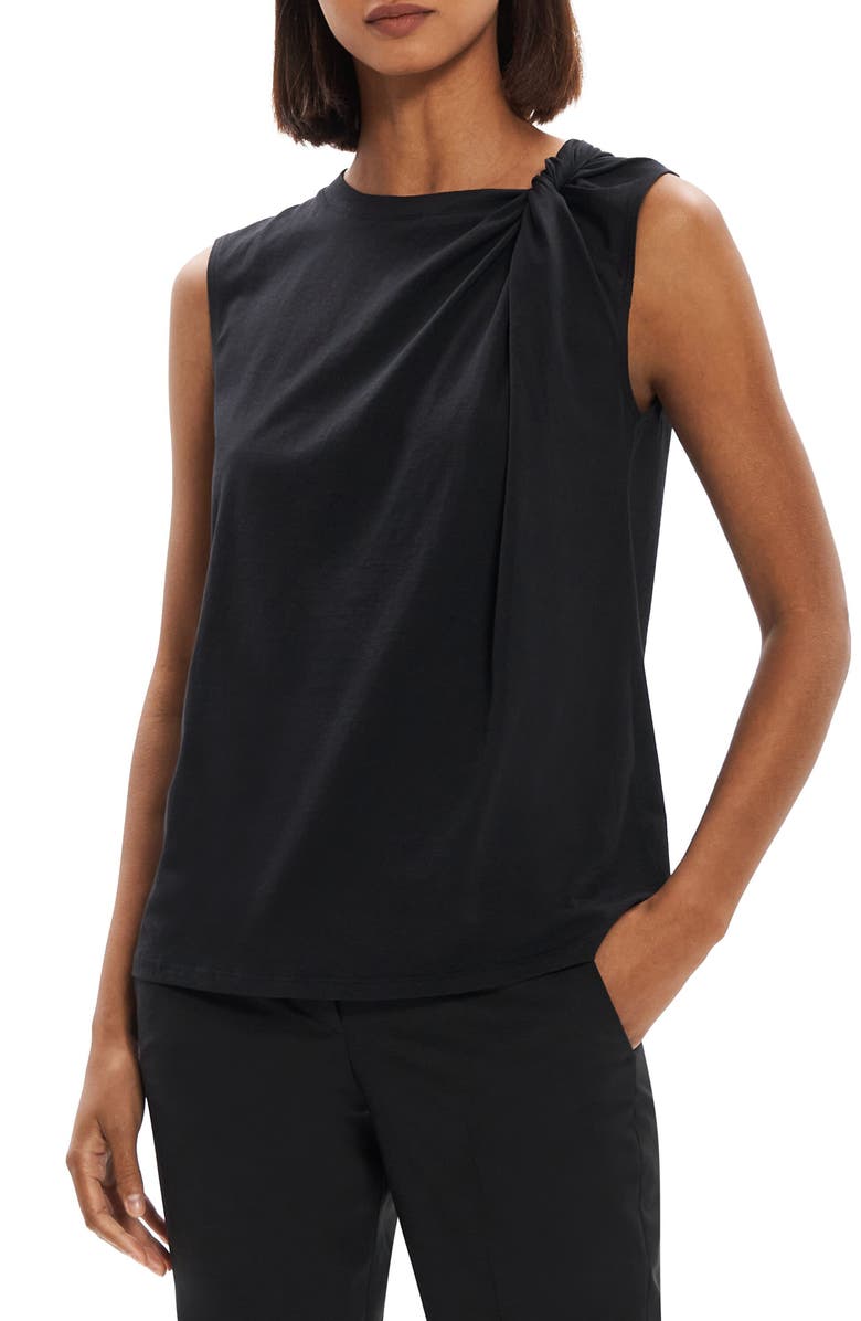 Theory Twist Neck Pima Cotton Tank, Alternate, color, 
