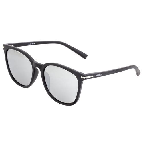 Shop Bertha Piper Polarized Sunglasses In Black/silver