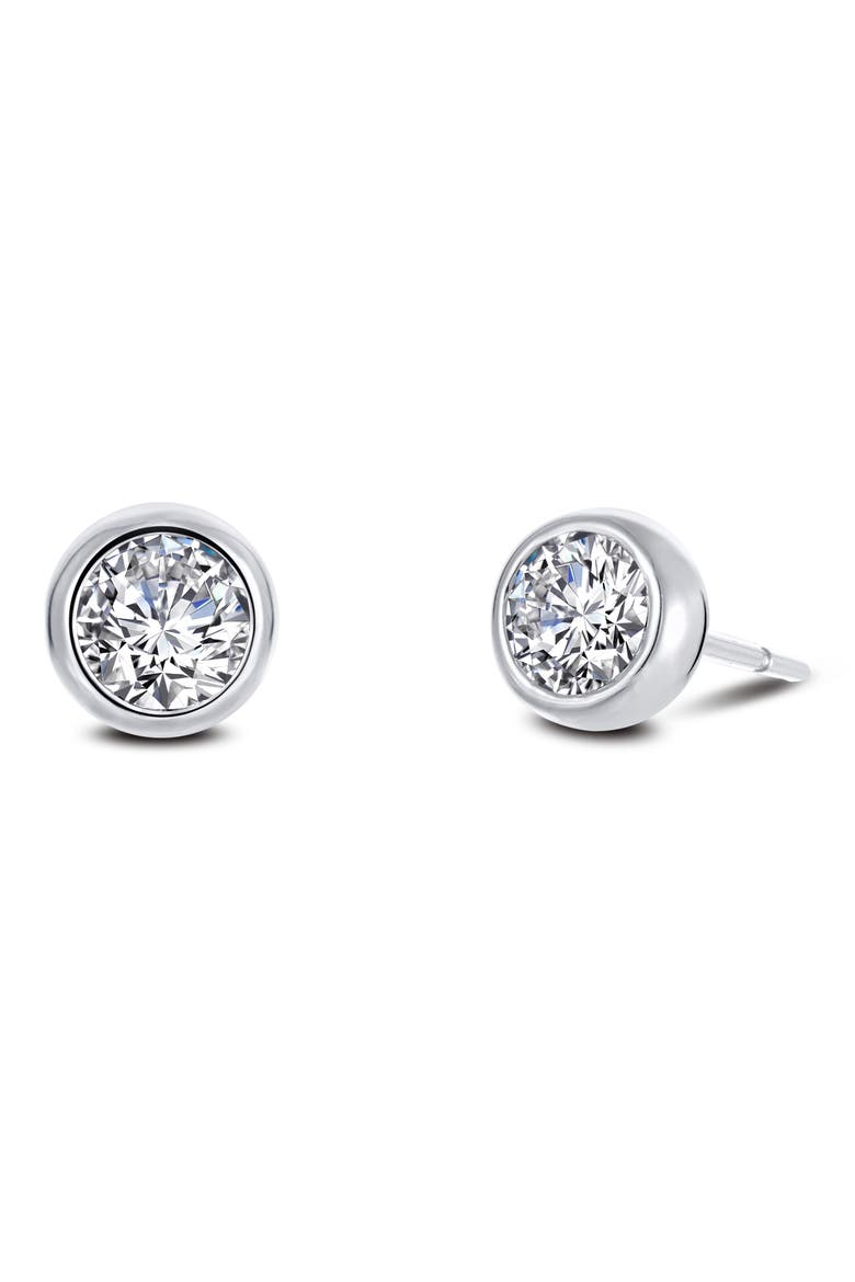 Simulated Diamond Stud Earrings, Main, color, SILVER/ CLEAR