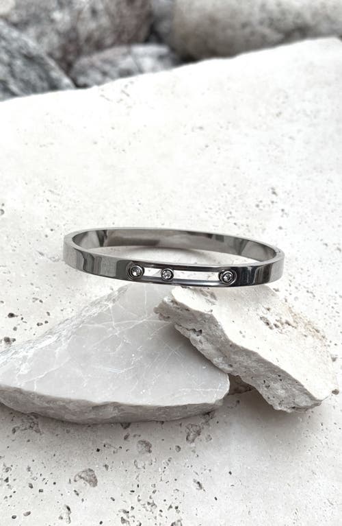 Adornia Tarnish Resistant Cubic Zirconia Bangle Bracelet In Silver