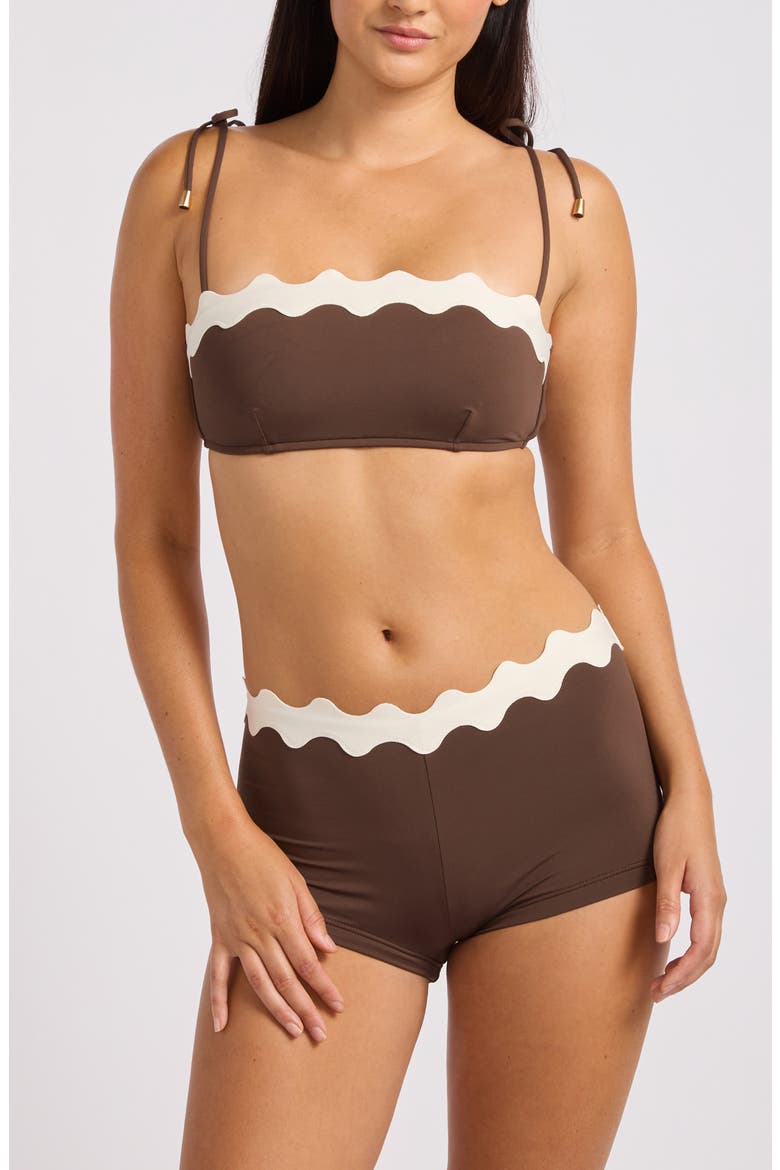Ric Rac Boyleg Swim Shorts, Alternate, color, DARK CHOCOLATE