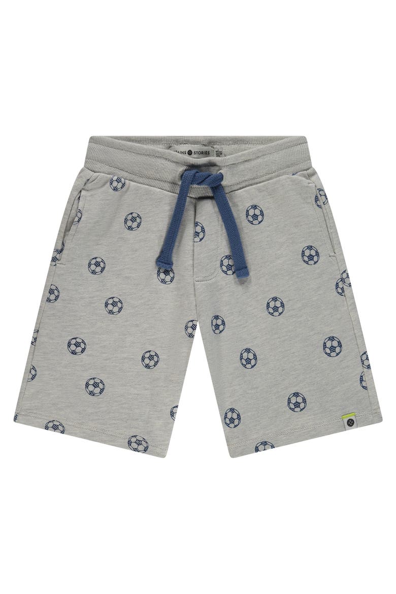 Soccer Print Sweatshort, Main, color, Light Grey Melee