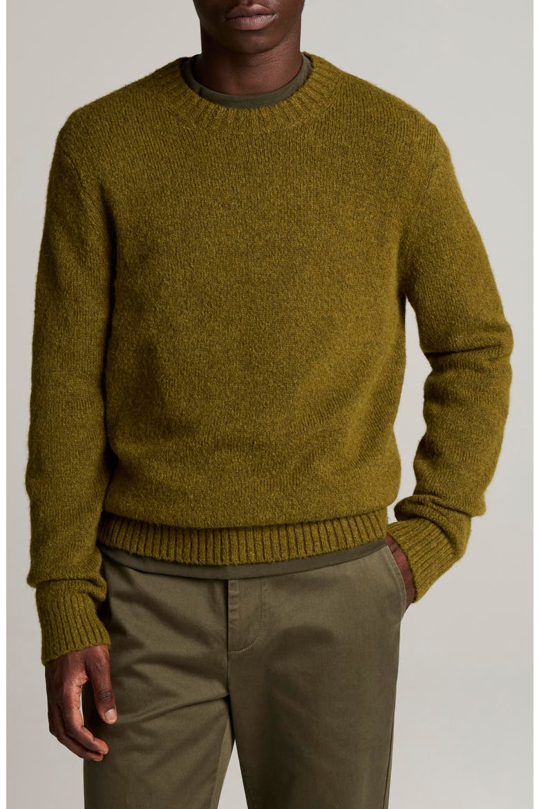 Mottled Marl Crewneck Sweater, Main, color, WINTER MOSS