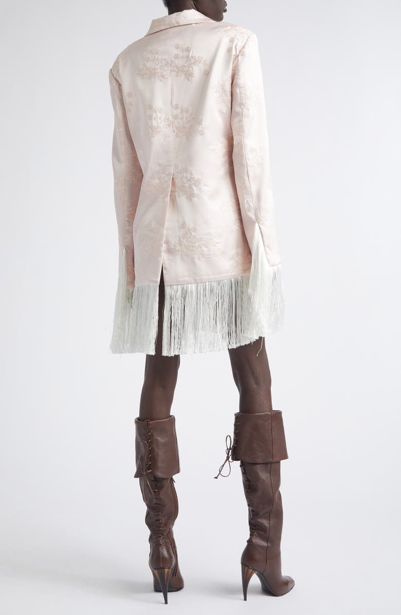 KIM SHUI Kyla Embroidered Fringe Silk Satin Jacket, Alternate, color, Pink