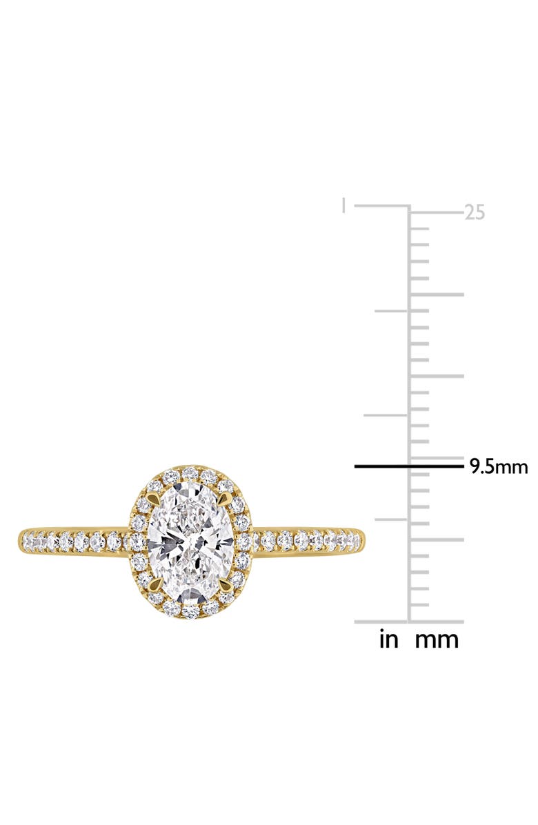 Julianna B. 1 CTW Lab-Grown Diamond Oval Halo Ring 14k, Alternate, color, Yellow Gold