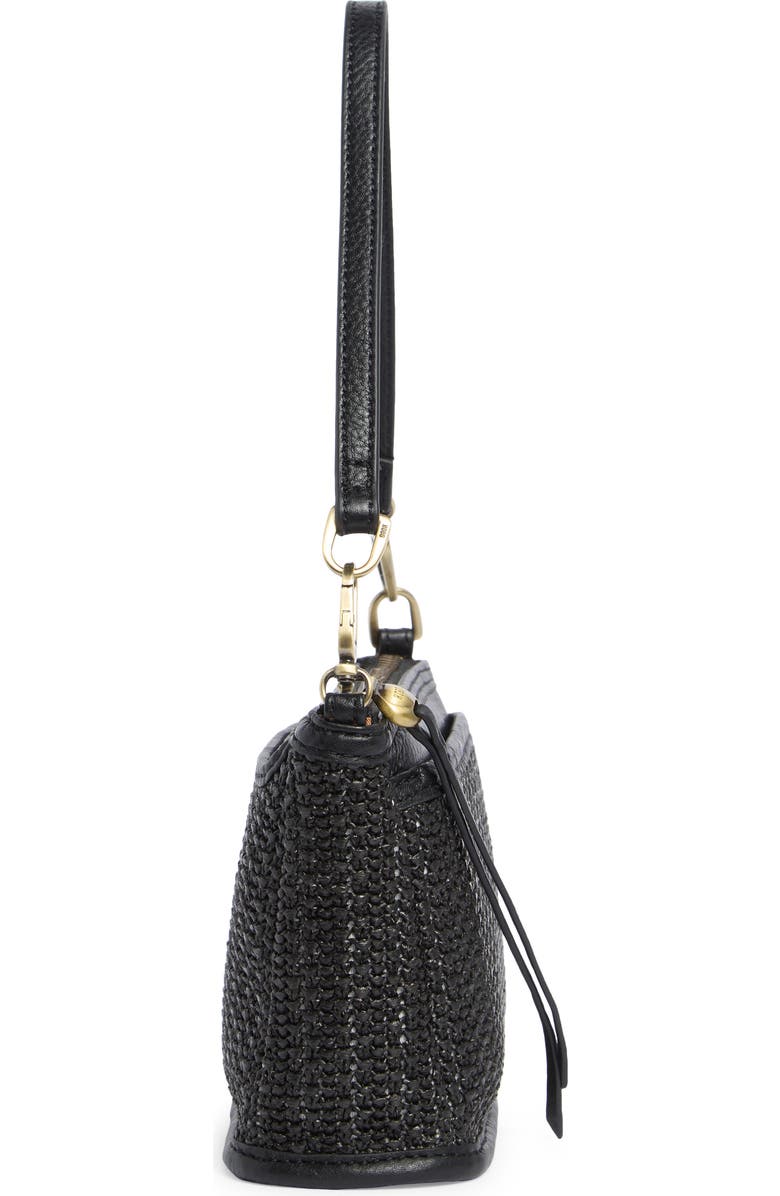 HOBO Cadence Straw Crossbody Bag, Alternate, color, Black
