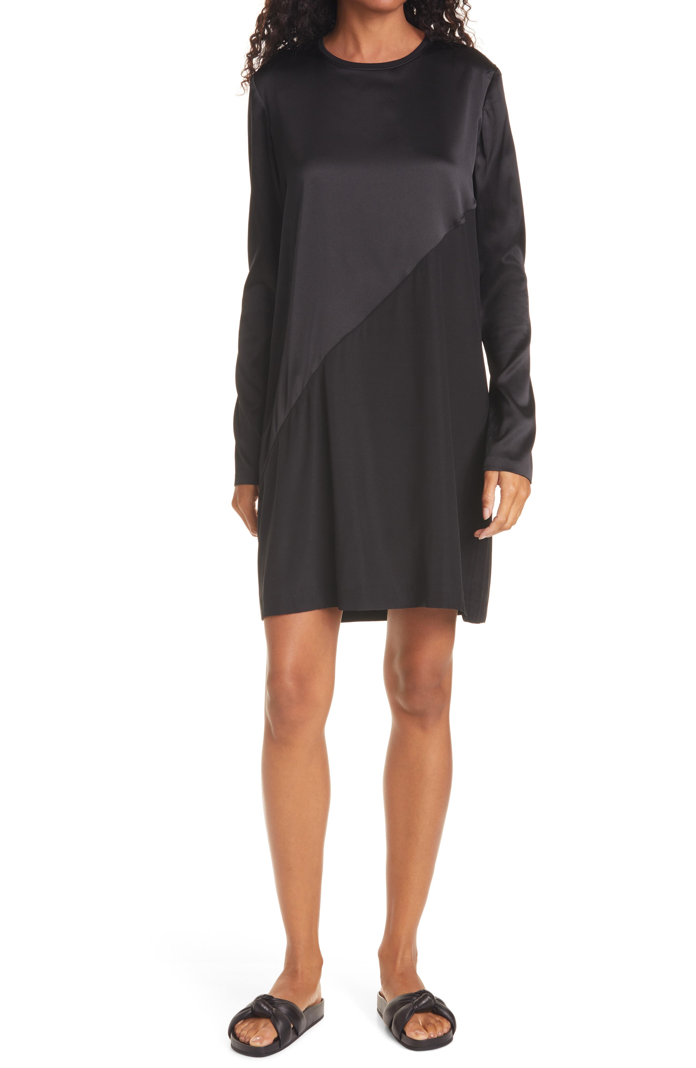 ATM Anthony Thomas Melillo Long Sleeve Stretch Silk Minidress