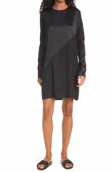 ATM Anthony Thomas Melillo Long Sleeve Stretch Silk Minidress