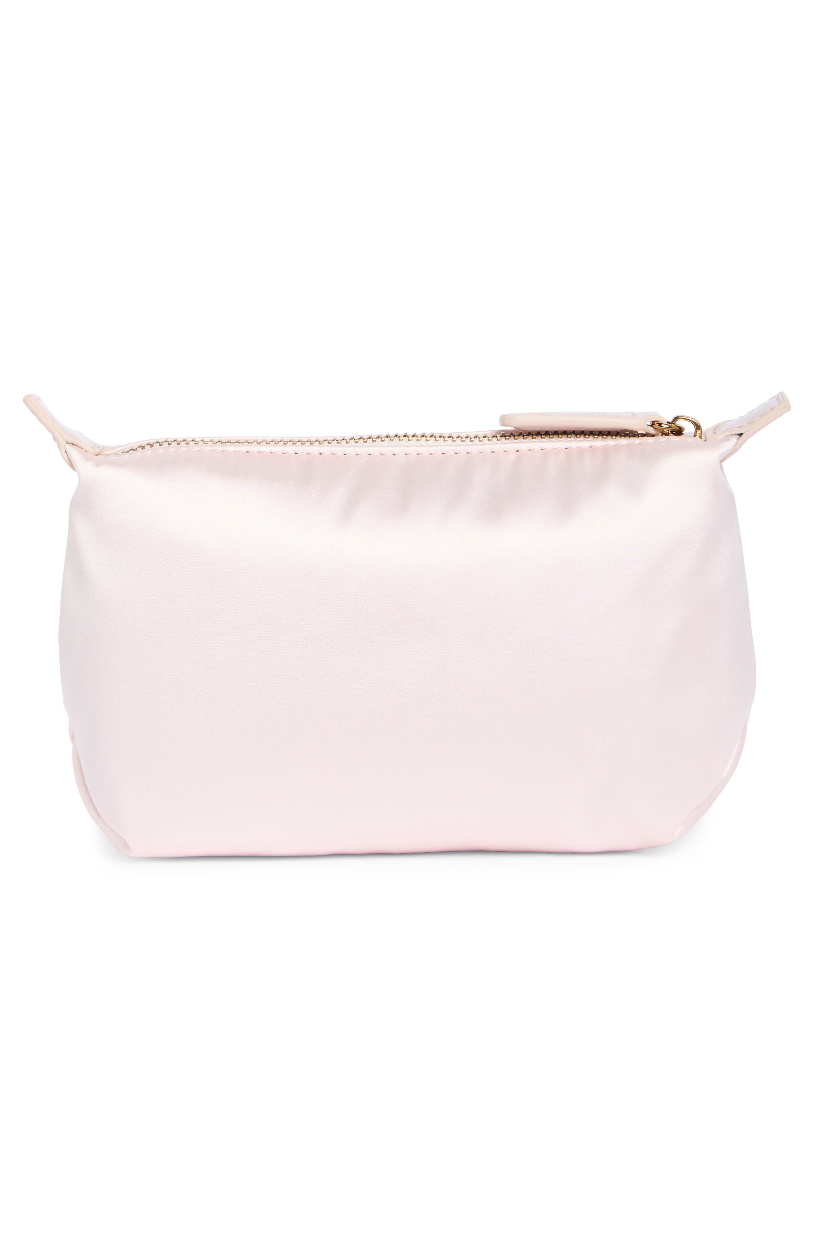 Portobello Satin Cosmetic Pouch, Main, color, PALE PINK