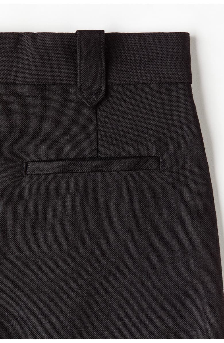 H&M Pleat-front Shorts, Alternate, color, Black