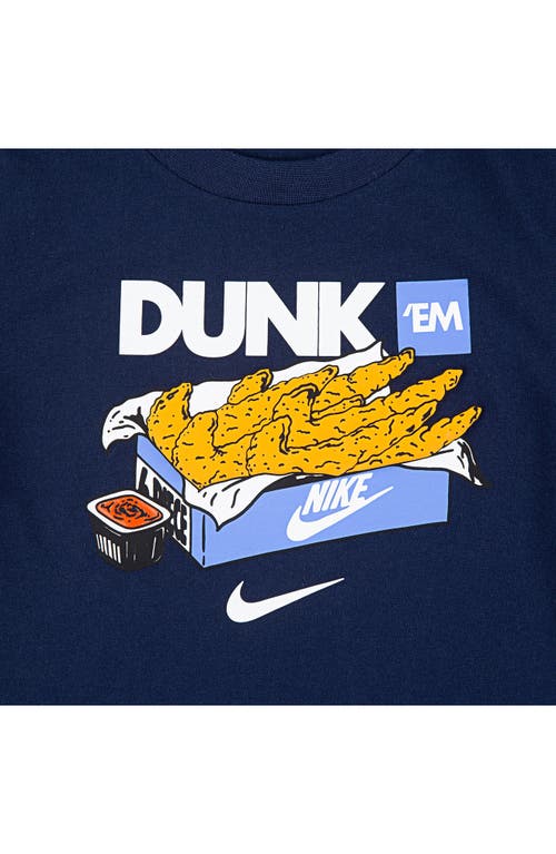 Nike Kids' Sportswear Cotton Graphic T-shirt In Midnight Navy