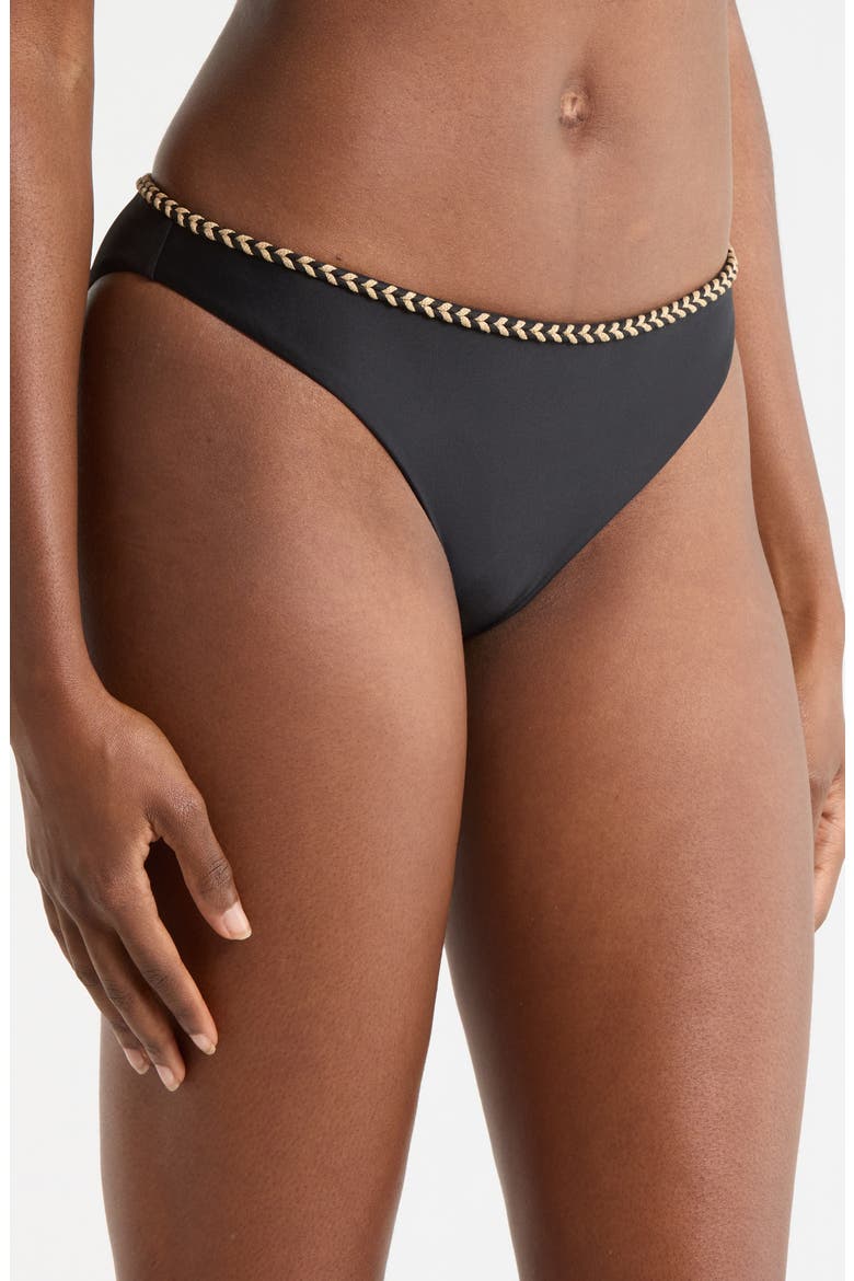 Isla Braided Bikini Bottoms, Alternate, color, BLACK